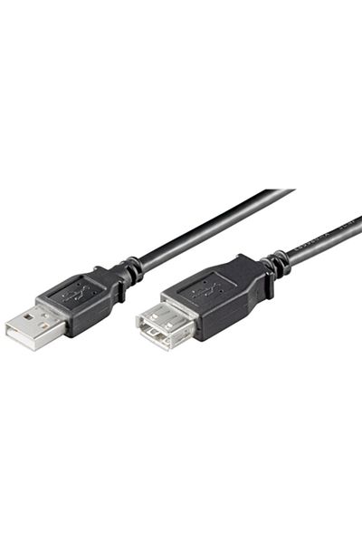 goobay | Przedłużacz USB | Żeńskie | 4-pinowe USB typu A | Męskie | Czarne | 4-pinowe USB typu A