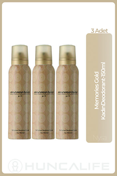 Huncalife Memories Gold Kadın Deodorant 150 Ml - 3 Adet