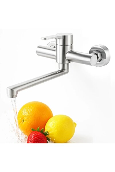 Elindor Baterie de bucătărie argintie Elindor® încorporată, montată pe perete...