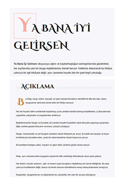 Cumhur Kitap Ya Bana İyi Gelirsen - Derya Akdeniz