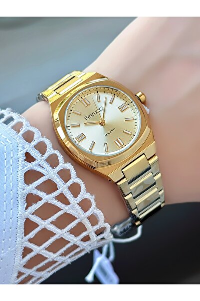 Ferrucci Milano Women's Watch – Gold Color with Metal Band, Analog Quartz