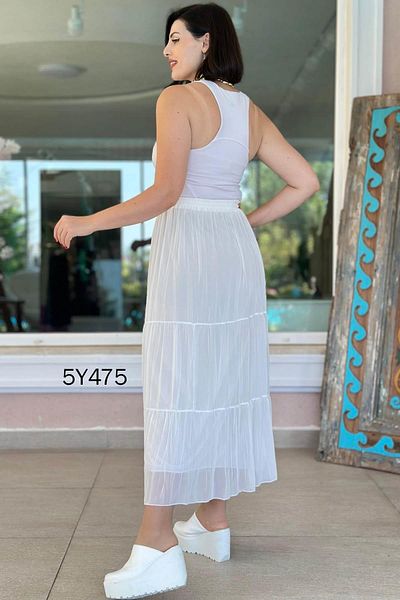 İnce Topuk 3 Layer Lined Chiffon Skirt 5Y475