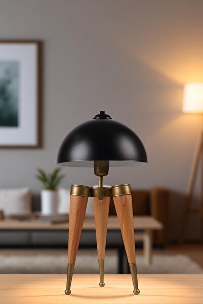 Lumexx Style Natural Black Retro Table Lamp with Head