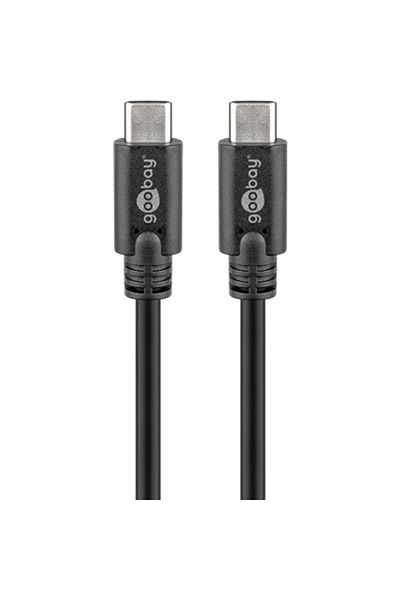 goobay | Kabel USB-C | Męski | 24-pinowy USB-C | Męski | Czarny | 24-pinowy USB-C | 0,5 m