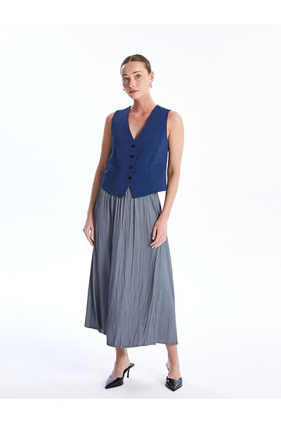 LC Waikiki Lcwaikiki Classic Elastic Waist Straight A-Line Satin Women's Skirt