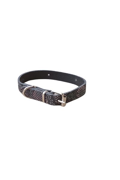 OEM Snake print collar, genuine leather, for small dogs, 35 x 1.5 cm