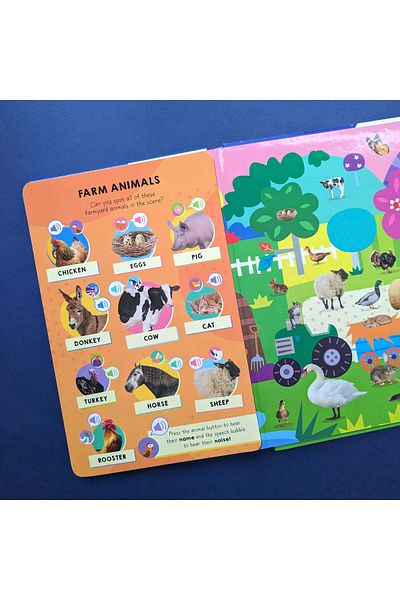 North Parade Look And Find Animal Words & Sounds - Children's 100 Button Sound Book, 1+ years