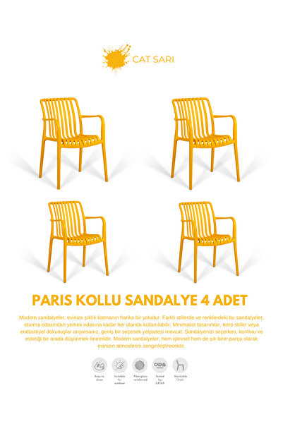 Daim Plastik PARİS | 4ADET KOLLU LUX CAFE & RESTAURANT SANDALYESİ