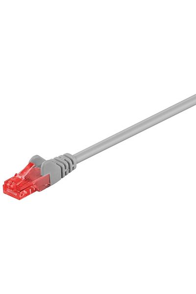 goobay 68444 CAT 6 patch cable, U/UTP, grey, 10 m