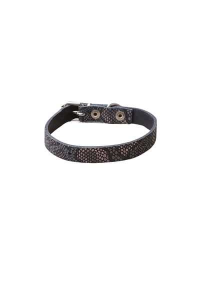OEM Snake print collar, genuine leather, for small dogs, 35 x 1.5 cm