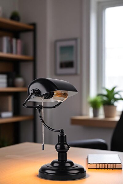 Lumexx BANKER SİYAH MASA LAMBASI