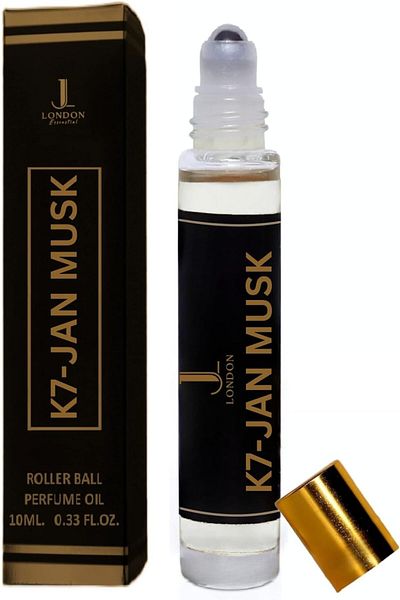 JAN LONDON Essential Attar Oil 10ml | Non-Alcoholic Unisex Roll-On | Signature Scent (K7-JAN MUSK)