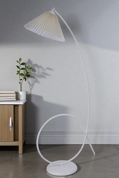 Lumexx KAYA BEYAZ LAMBADER PİLELİ KREM ABAJURLU