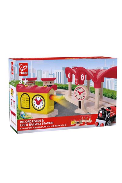 Hape Train station with microphone and lights
