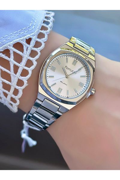Ferrucci Milano Women's Watch – Silver Color with Metal Band, Analog Quartz