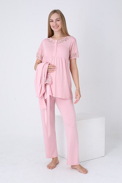 Miss Dünya Lissa Lace Detailed Pajama Set Suitable for Pregnant and Postpartum Women