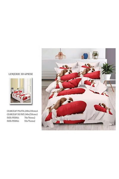 CHIRASO CHIRASO 3D Bedding Set, 6 pieces, Classic Sheet 240x250cm, Duvet Cover 200x230cm, 4 Pillowcases