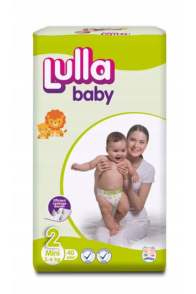 lullabee Lulla Baby Pieluszki Jednorazowe Mini Rozmiar 2, 40 szt. PACK
