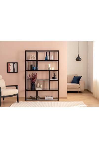 Vivense LOLA METAL KİTAPLIK, SİYAH, 120 CM