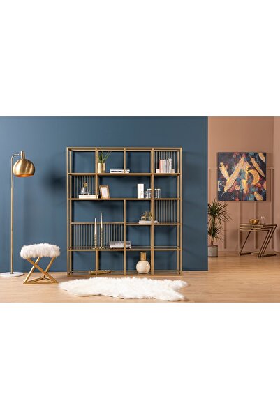 Vivense LOLA KİTAPLIK, PİRİNÇ, 160 CM