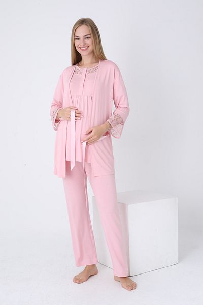 Miss Dünya Lissa Lace Detailed Pajama Set Suitable for Pregnant and Postpartum Women