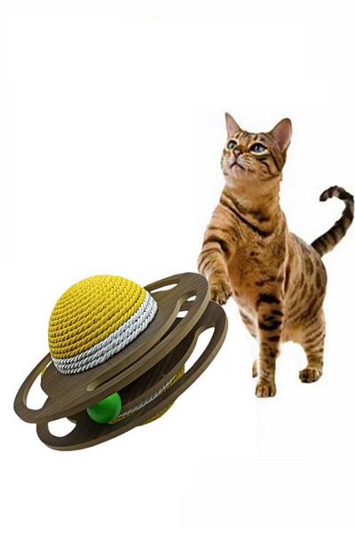 TİNEKE Wooden Cat Toy Accessory Products Bulk Toy Saturn