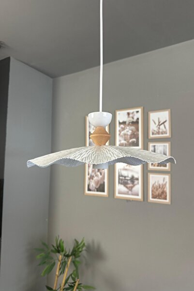 Bamyum Teyra Beyaz Tekli Avize Q Şapka Başlık Sarkıt Lamba Restoran Salon Aydınlatma