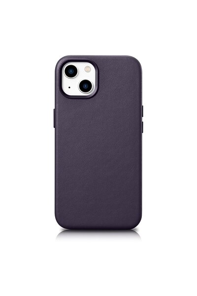 ICARER Husă din piele naturală pentru iPhone 14 Plus MagSafe Case Leather vio...