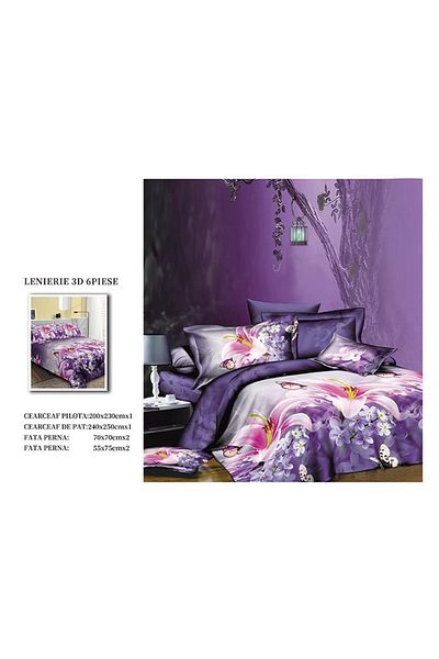 CHIRASO CHIRASO 3D Bedding Set, 6 pieces, Classic Sheet 240x250cm, Duvet Cover 200x230cm, 4 Pillowcases