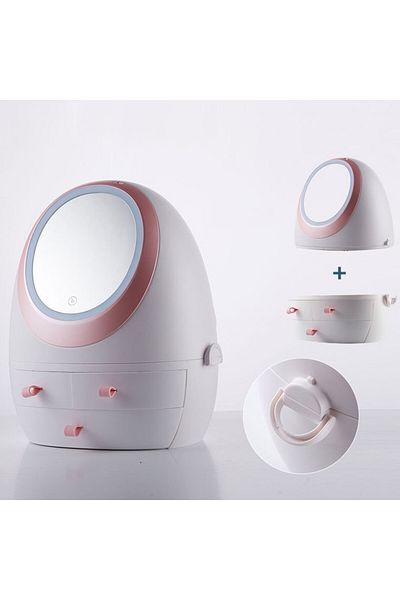 eR D L Cosmetic Storage Box With Mirror