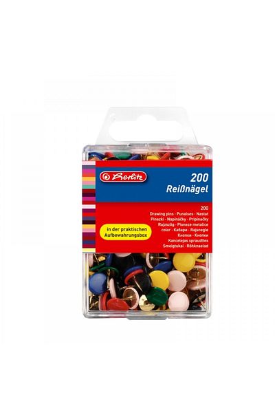 Herlitz Colored Thumbtacks, Material Metal, 200 Pieces/box
