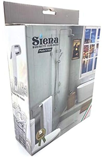 Siena Shattaf chrome and white ABS body complete set with PVC white hose and holder
