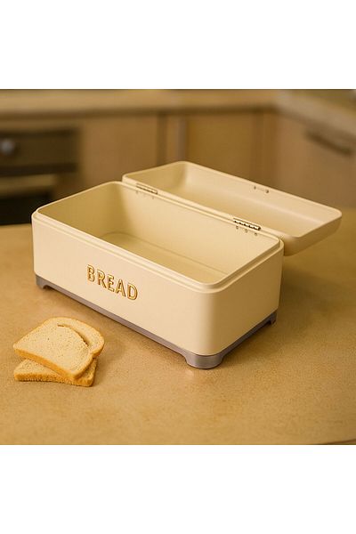 MATMEL Galvanized Bread Box - Cream - 10 Lt