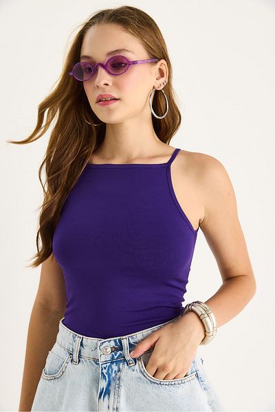 Bianco Lucci Women's Halter Neck Saran Basic Blouse 60251253