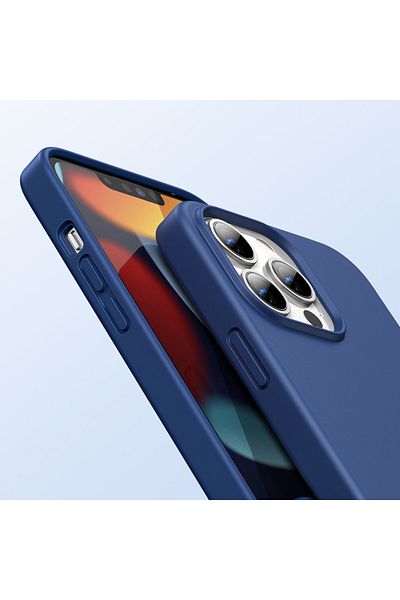 Ugreen Gumowe elastyczne silikonowe etui pokrowiec iPhone 13 Pro niebieski