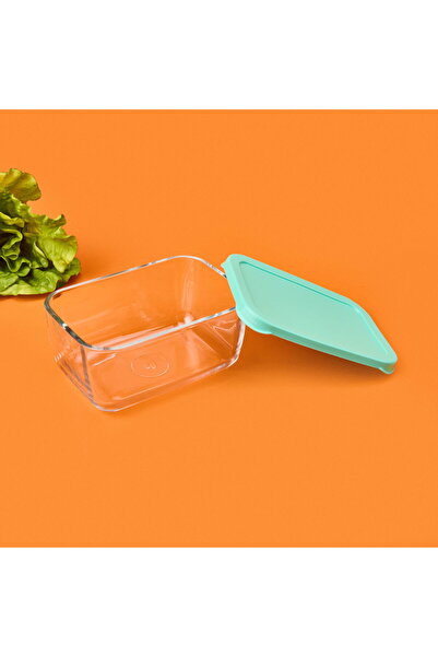 Paşabahçe Snow Box Storage Container - Transparent / Green - 790 ml