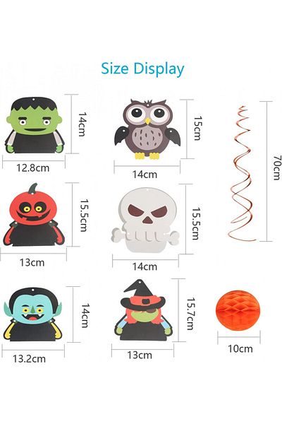 SUNYOK Set of 18 Halloween decorations, PVC, multicolor, 70 cm