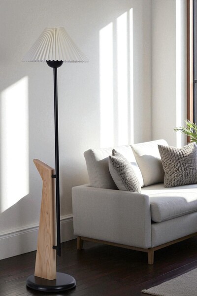 Lumexx BERZAN NATUREL LAMBADER PİLELİ KREM ABAJURLU