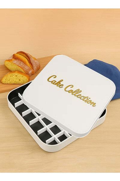 fulina Dessert Cake box Container with Plastic Divider, Non-Stick, gift for family and friends, White