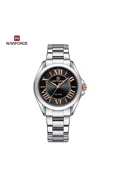 Naviforce NF5037 Modern Design Quartz Simple Fashion Waterproof Wristwatch Stainless Steel Band Girls Clock