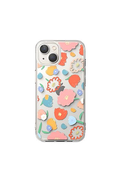 Ringke Carcasă blindată cu ramă de gel pentru iPhone 14 Plus Fusion Design Floral transparentă
