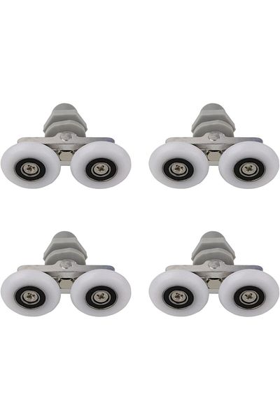 OEM Set 4 role pentru cabină de duș, aluminiu/ABS, 25 mm, gri/alb
