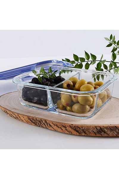 Paşabahçe Lockie&Lock Storage Container - Transparent / Blue - 1010 ml