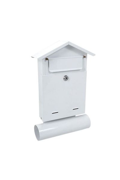 damech Mailbox, with space for newspaper, white, B6 format, 23x7x37.5 cm,