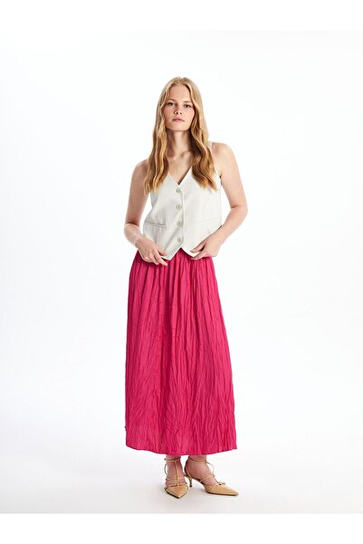 LC Waikiki Elastic Waist Satin Women's Skirt