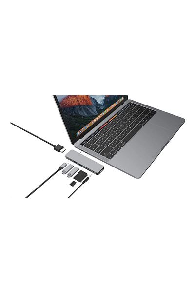 3DHyperStudio Hyper HyperDrive USB-C 7-in-1 Laptop Form-Fit Hub - Space Grey