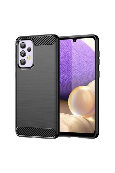 Techsuit Калъф за Samsung Galaxy A32 5G - Карбонов силикон - Черен
