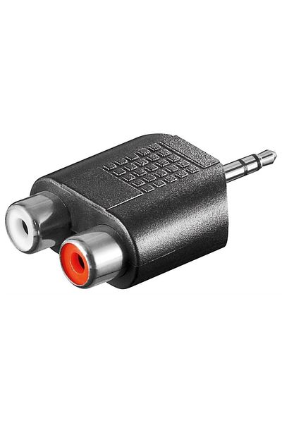 goobay | A 178 | Adapter audio | RCA x 2 | Żeński | Męski | Mini-phone stereo 3,5 mm