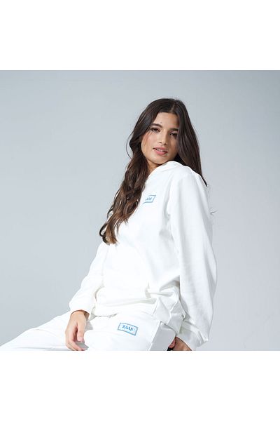 ZAAS Loungewear Hoodie Set – White Eco-Friendly Sustainable Sweatshirts