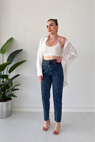 MaziButik Stoned Tumbled Jean Blue